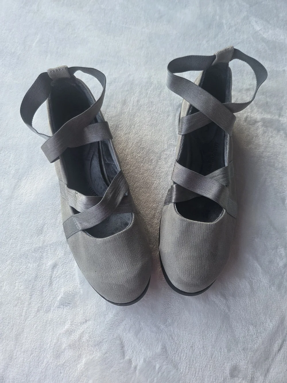 JBU by Jambu Ruthson Gray Memory Foam Comfort Mary Jane Flats Women's 8.5M